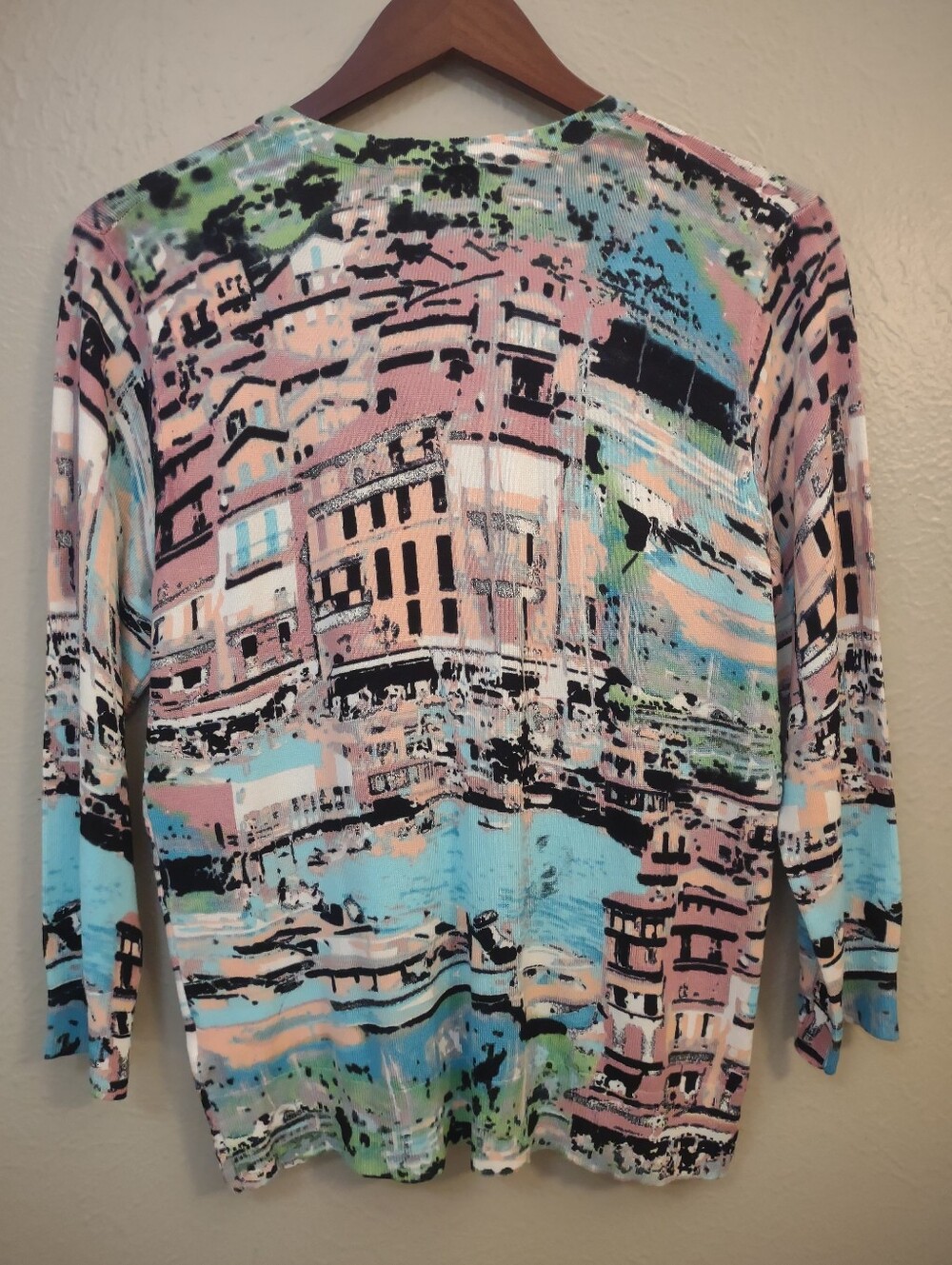 Cable & Gauge Women’s Size Large Coastal Print Button Front Cardigan - Picture 9 of 10